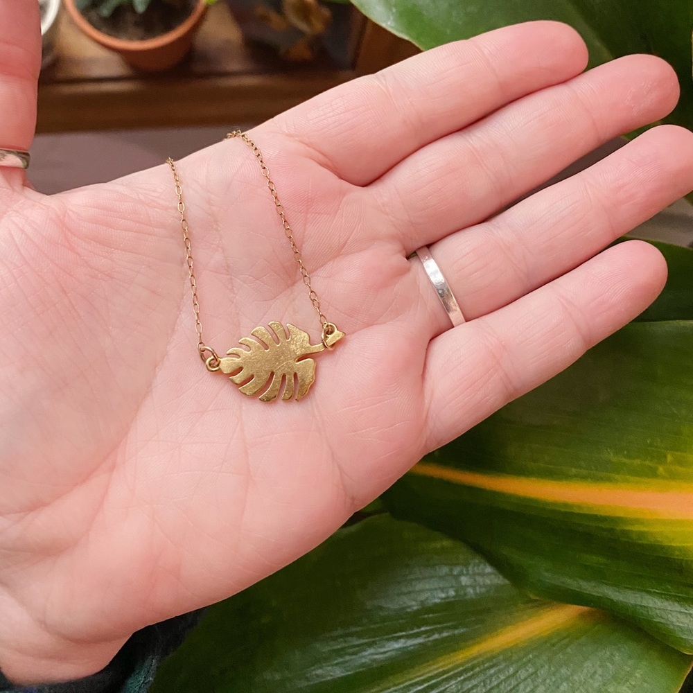 Brass plated gold necklace